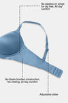 Zivame Marshmallow Padded Non Wired 3/4Th Coverage T-Shirt - Copen Blue — thumbnail 7